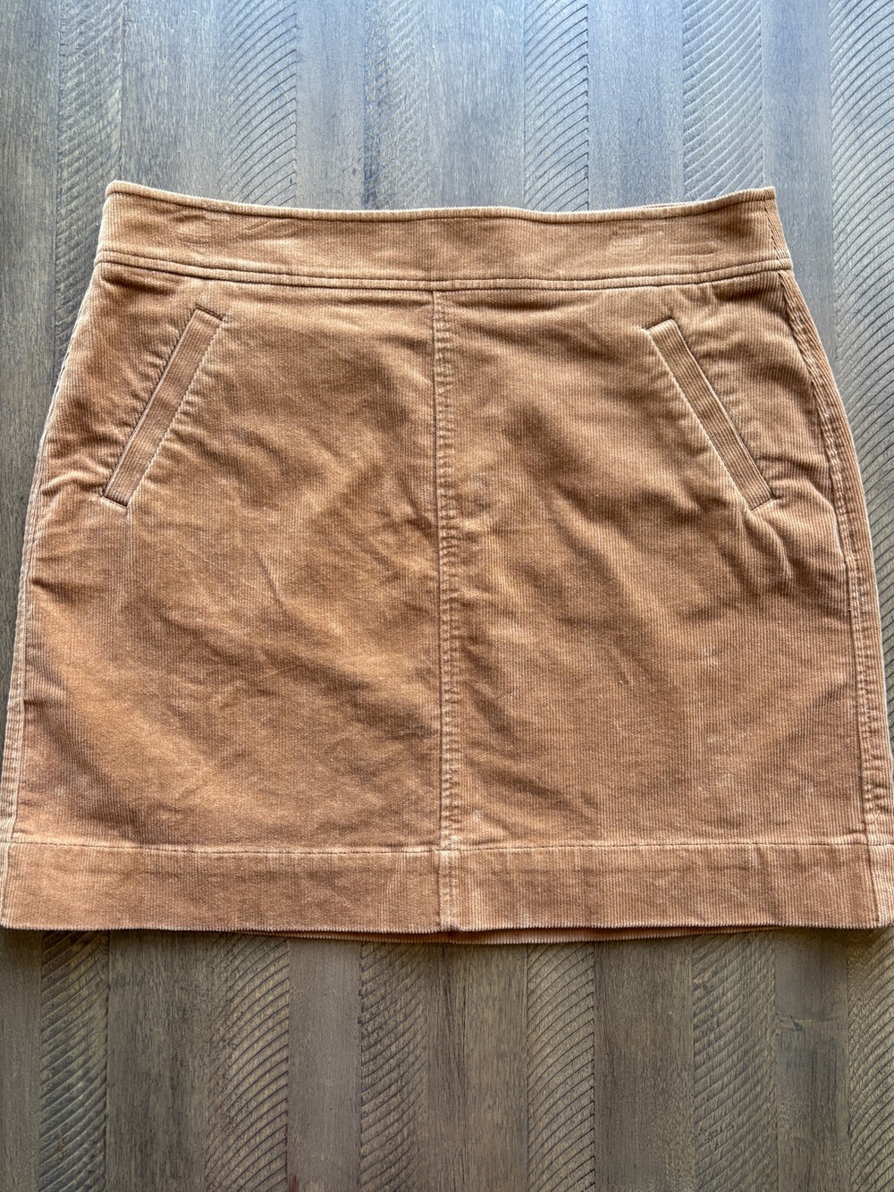 LOFT Tan Corduroy Mini Skirt with Front Pockets